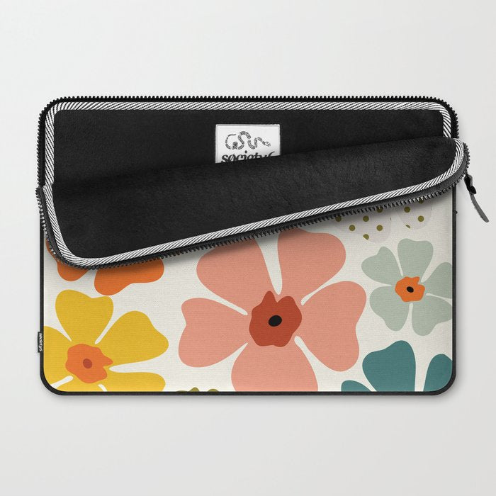Daisies mid modern 3 Laptop Sleeve Gallery Image 2