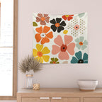 Daisies mid modern 3 Wall Tapestry Gallery Image 2