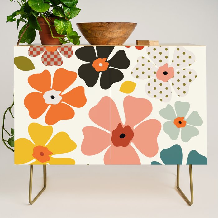 Daisies mid modern 3 Credenza Gallery Image 1