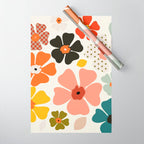 Daisies mid modern 3 Wrapping Paper Gallery Image 1