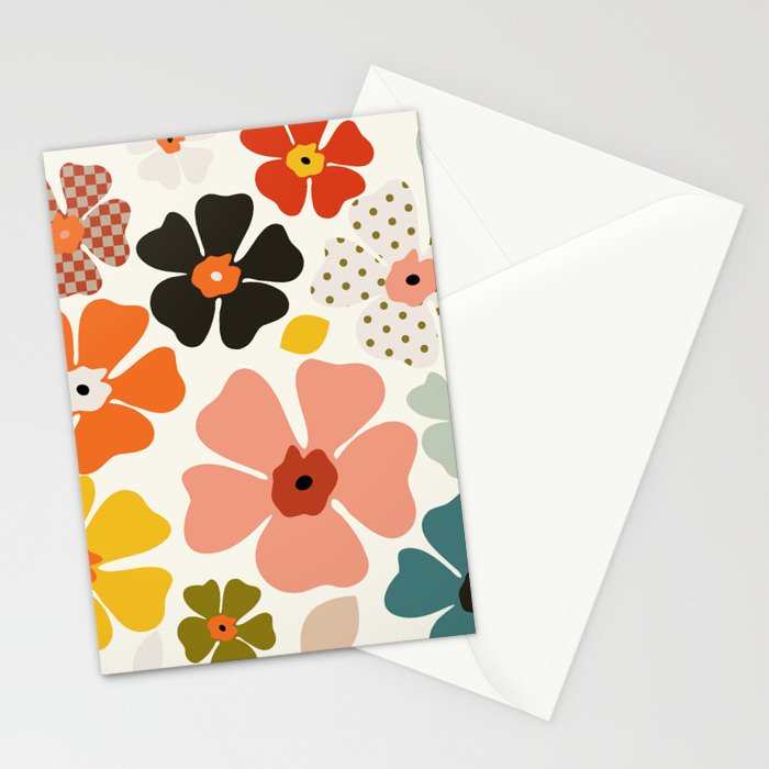 Daisies mid modern 3 Stationery Card Gallery Image 2