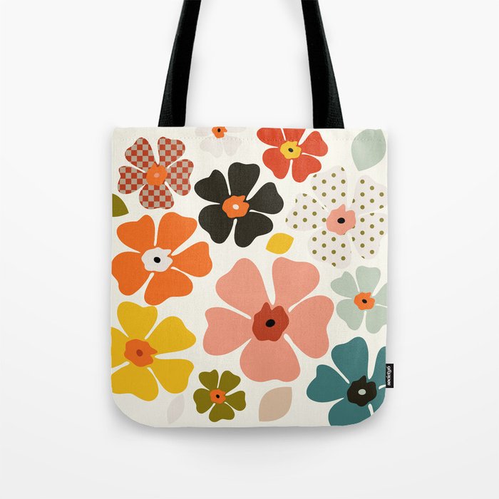 Daisies mid modern 3 Tote Bag Gallery Image 1