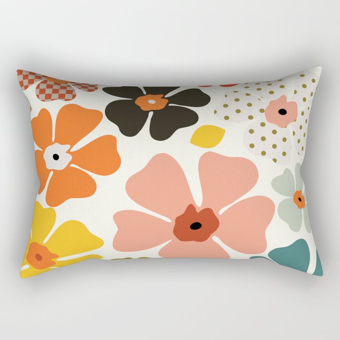 Daisies mid modern 3 Rectangular Pillow Gallery Image 2
