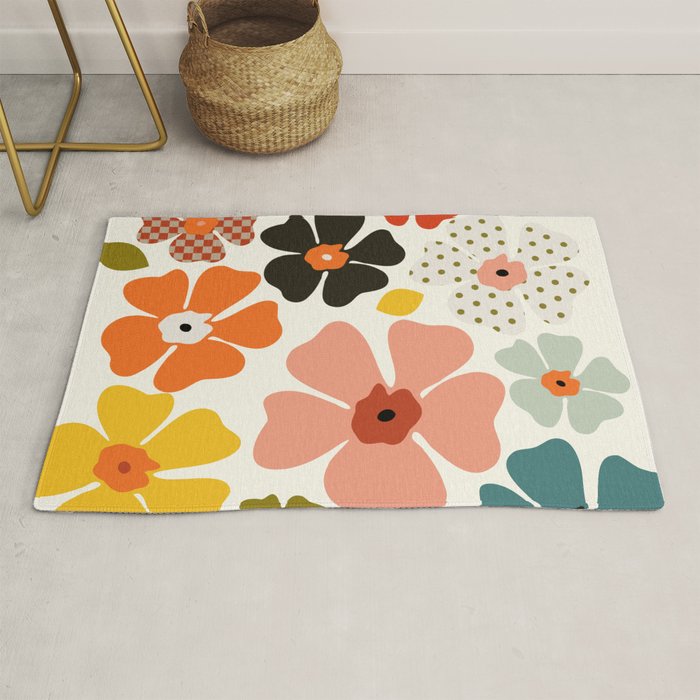 Daisies mid modern 3 Rug Gallery Image 1