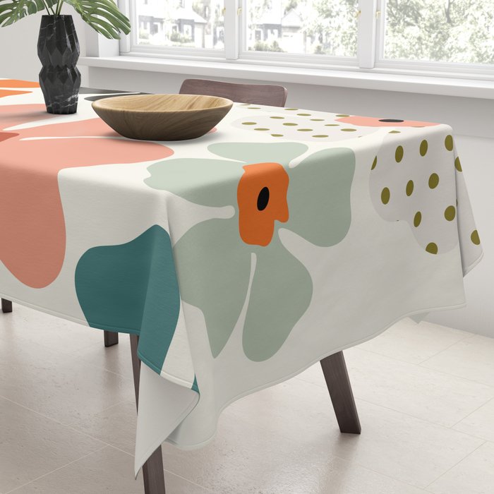 Daisies mid modern 3 Tablecloth Gallery Image 3
