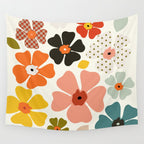 Daisies mid modern 3 Wall Tapestry Gallery Image 4
