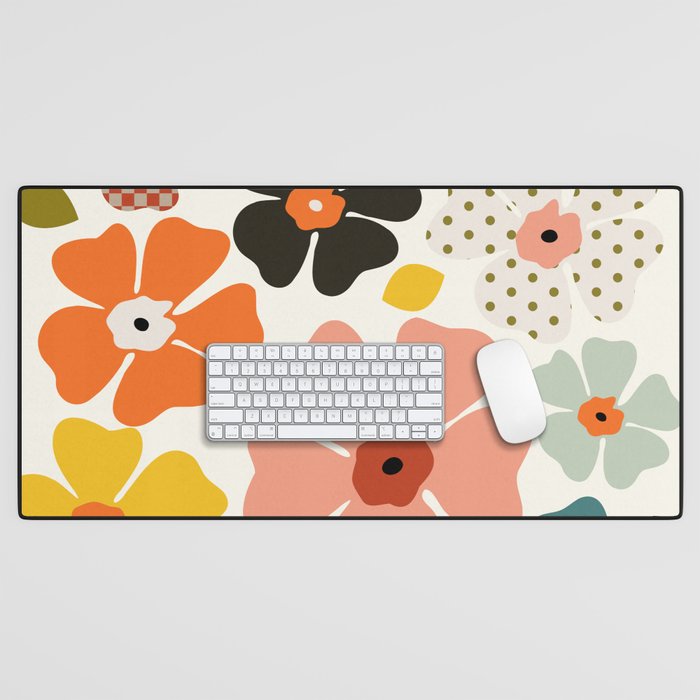 Daisies mid modern 3 Desk Mat Gallery Image 1