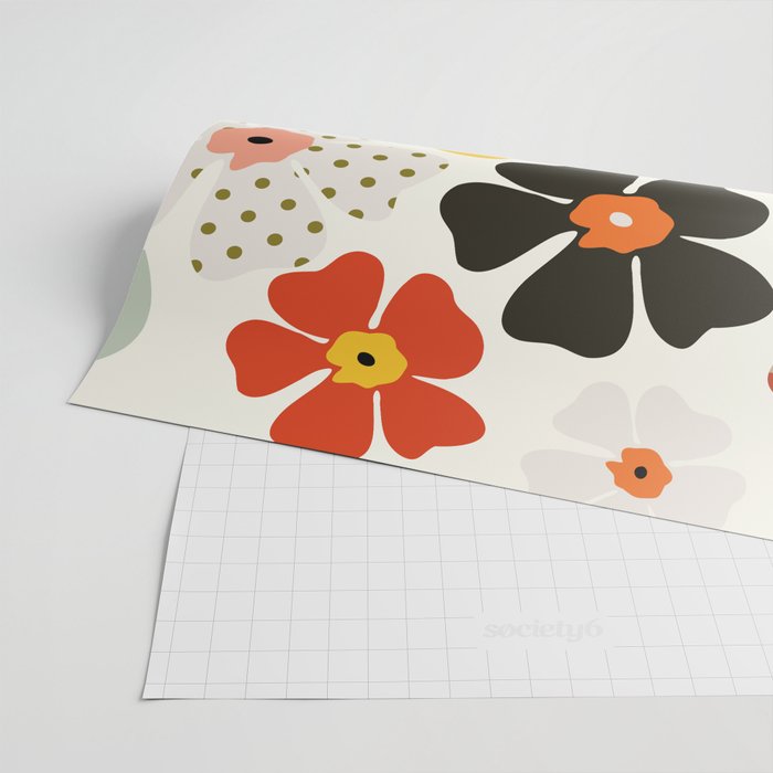 Daisies mid modern 3 Wrapping Paper Gallery Image 2