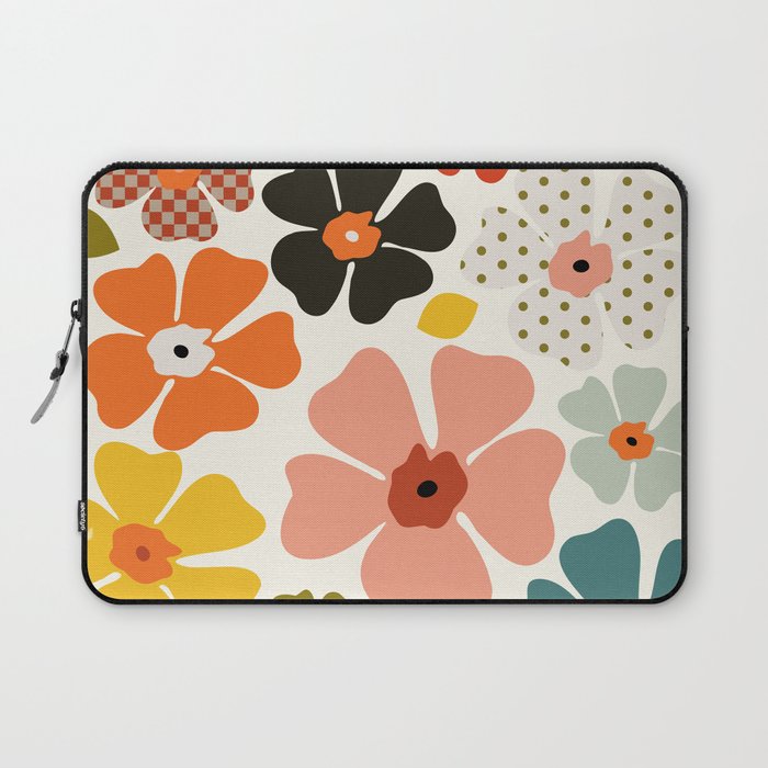 Daisies mid modern 3 Laptop Sleeve Gallery Image 1