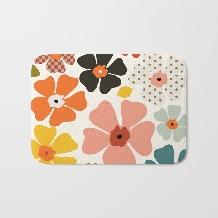 Daisies mid modern 3 Bath Mat Gallery Image 1