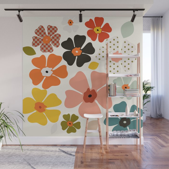 Daisies mid modern 3 Wall Mural Gallery Image 1