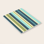 Vertical Stripes Blue Aqua Olive Vanilla Pattern 2 Notebook Gallery Image 3