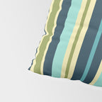 Vertical Stripes Blue Aqua Olive Vanilla Pattern 2 Pillow Sham Gallery Image 4