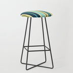 Vertical Stripes Blue Aqua Olive Vanilla Pattern 2 Stool Gallery Image 1