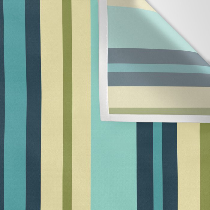 Vertical Stripes Blue Aqua Olive Vanilla Pattern 2 Wall Tapestry Gallery Image 3