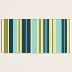 Vertical Stripes Blue Aqua Olive Vanilla Pattern 2 Desk Mat Gallery Image 3