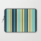 Vertical Stripes Blue Aqua Olive Vanilla Pattern 2 Laptop Sleeve Gallery Image 1