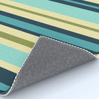 Vertical Stripes Blue Aqua Olive Vanilla Pattern 2 Rug Gallery Image 4