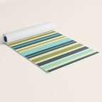 Vertical Stripes Blue Aqua Olive Vanilla Pattern 2 Yoga Mat Gallery Image 2