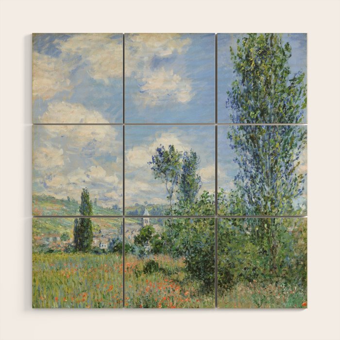 View of Vetheuil by Claude Monet, 1880 Wood Wall Art Gallery Image 1