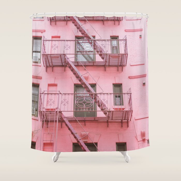 Pink Soho NYC Shower Curtain Gallery Image 1