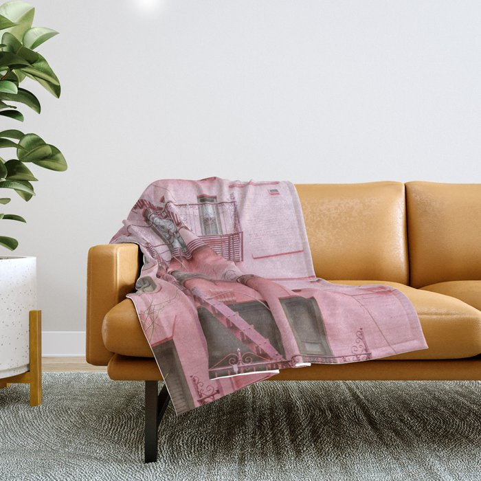 Pink Soho NYC Throw Blanket Gallery Image 1
