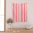 Classic Stripes XXXII - Coral Pink Wall Tapestry Gallery Image 2