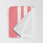 Classic Stripes XXXII - Coral Pink Throw Blanket Gallery Image 3