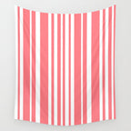 Classic Stripes XXXII - Coral Pink Wall Tapestry Gallery Image 4