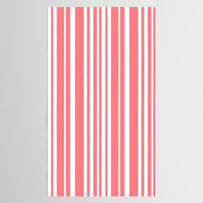 Classic Stripes XXXII - Coral Pink Tablecloth Gallery Image 2
