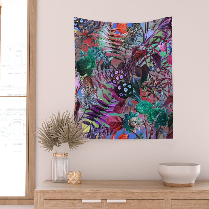 Multicolor Floral Pattern Wall Tapestry Gallery Image 2