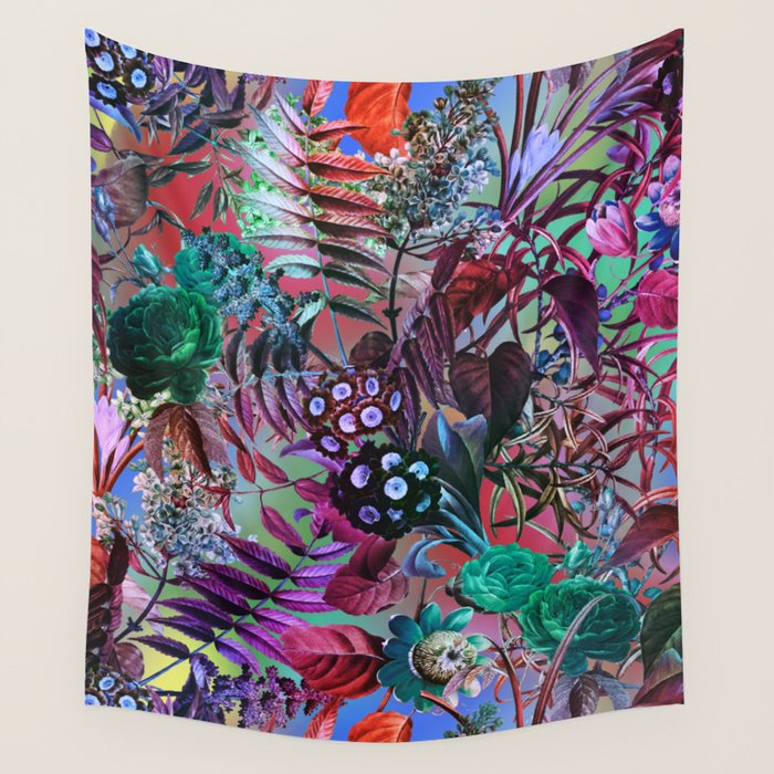 Multicolor Floral Pattern Wall Tapestry Gallery Image 1