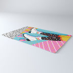 Steeze - 80's memphis rollerskating rad neon trendy art gifts throwback retro vibes Rug Gallery Image 3