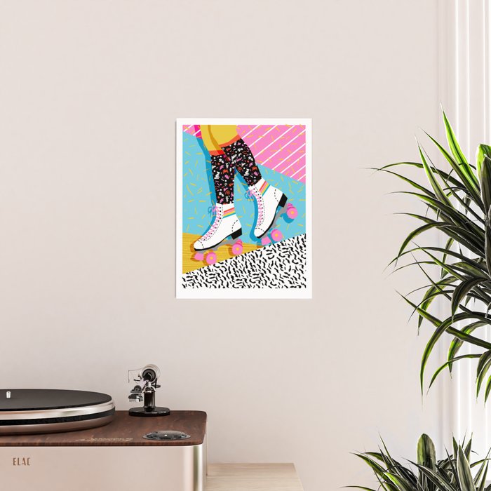 Steeze - 80's memphis rollerskating rad neon trendy art gifts throwback retro vibes Poster Gallery Image 2