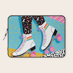 Steeze - 80's memphis rollerskating rad neon trendy art gifts throwback retro vibes Laptop Sleeve Gallery Image 1