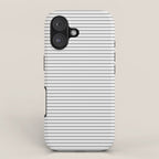 Ultra Fine Stripes Horizontal Minimalist Pattern in Gray and White iPhone Case Gallery Image 1
