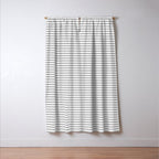 Ultra Fine Stripes Horizontal Minimalist Pattern in Gray and White Window Curtain Gallery Image 3