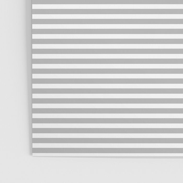 Ultra Fine Stripes Horizontal Minimalist Pattern in Gray and White Poster Gallery Image 3