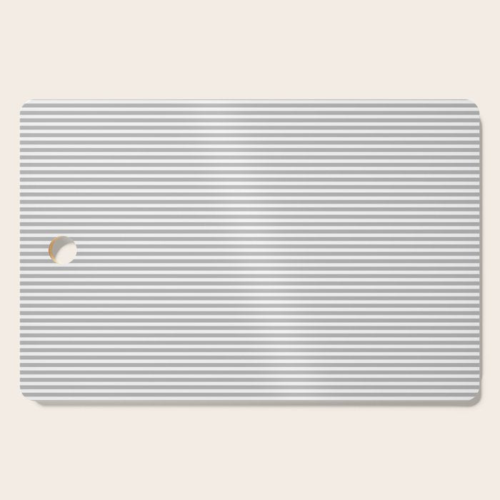 Ultra Fine Stripes Horizontal Minimalist Pattern in Gray and White Cutting Board Gallery Image 1