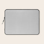 Ultra Fine Stripes Horizontal Minimalist Pattern in Gray and White Laptop Sleeve Gallery Image 1