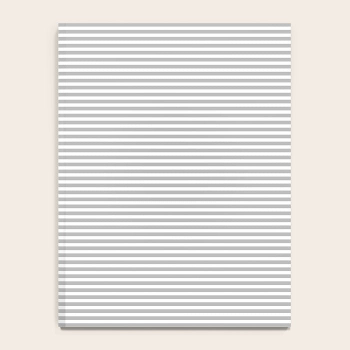Ultra Fine Stripes Horizontal Minimalist Pattern in Gray and White Notebook Gallery Image 4