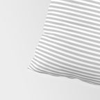 Ultra Fine Stripes Horizontal Minimalist Pattern in Gray and White Pillow Sham Gallery Image 4
