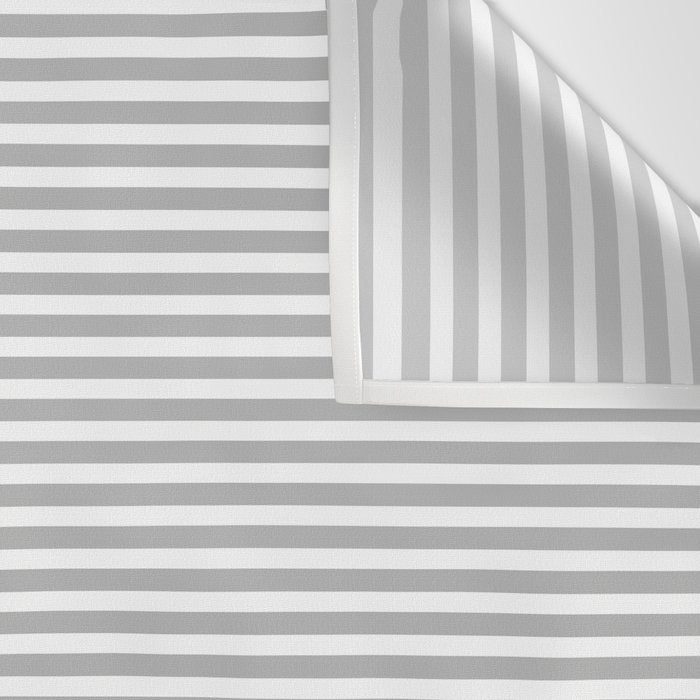 Ultra Fine Stripes Horizontal Minimalist Pattern in Gray and White Wall Tapestry Gallery Image 3