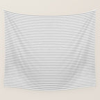 Ultra Fine Stripes Horizontal Minimalist Pattern in Gray and White Wall Tapestry Gallery Image 4