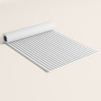 Ultra Fine Stripes Horizontal Minimalist Pattern in Gray and White Yoga Mat Gallery Image 2