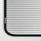 Ultra Fine Stripes Horizontal Minimalist Pattern in Gray and White Laptop Sleeve Gallery Image 3