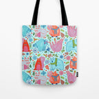Winter Forest Woodland Animals in Arctic Blue Tote Bag Gallery Image 1