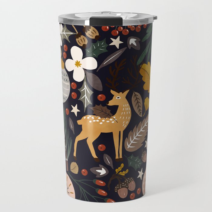 Christmas night forest 10 Travel Mug Gallery Image 1