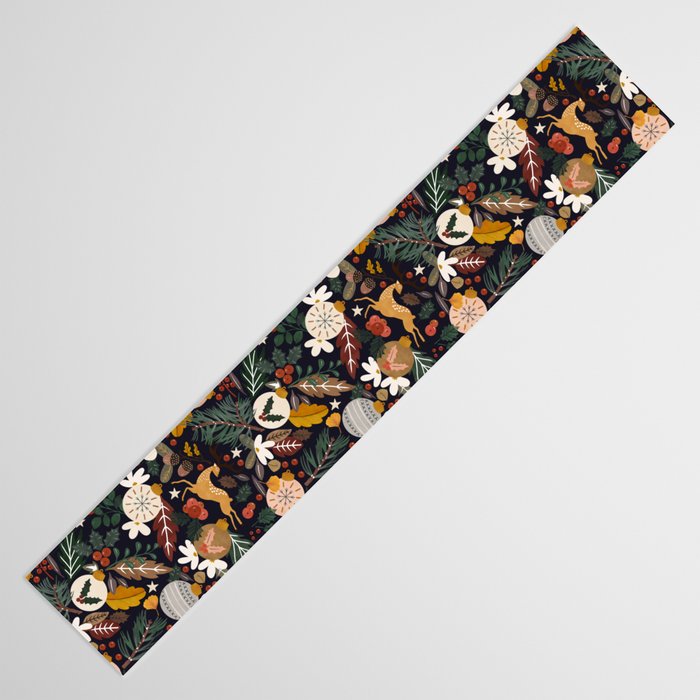 Christmas night forest 10 Table Runner Gallery Image 3