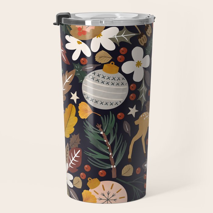 Christmas night forest 10 Travel Mug Gallery Image 3
